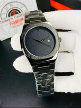 Black Arabic Aura Stainless Steel Watch