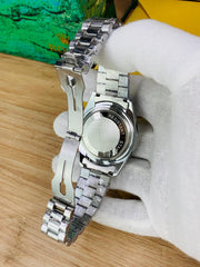 Rolex oyster perpetual silver chain with Grey dial and date
