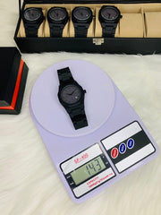 🕰️ Black Arabic Aura Chronograph(non-functional)Matte Heavyweight Watch