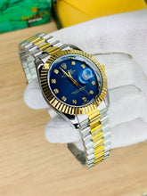 Rolex oyster perpetual two tone with Blue dial and date