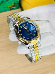 Rolex oyster perpetual two tone with Blue dial and date