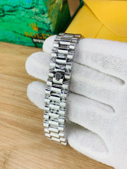 Rolex oyster perpetual silver chain with Grey dial and date