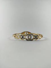 Elegant Dual-Tone Stone Bracelet