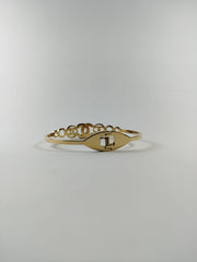 Elegant Dual-Tone Stone Bracelet