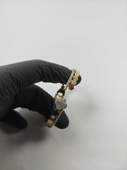 Royal Gold-Tone Floral Stone Bracelet.