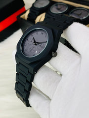 🕰️ Black Arabic Aura Chronograph(non-functional)Matte Heavyweight Watch