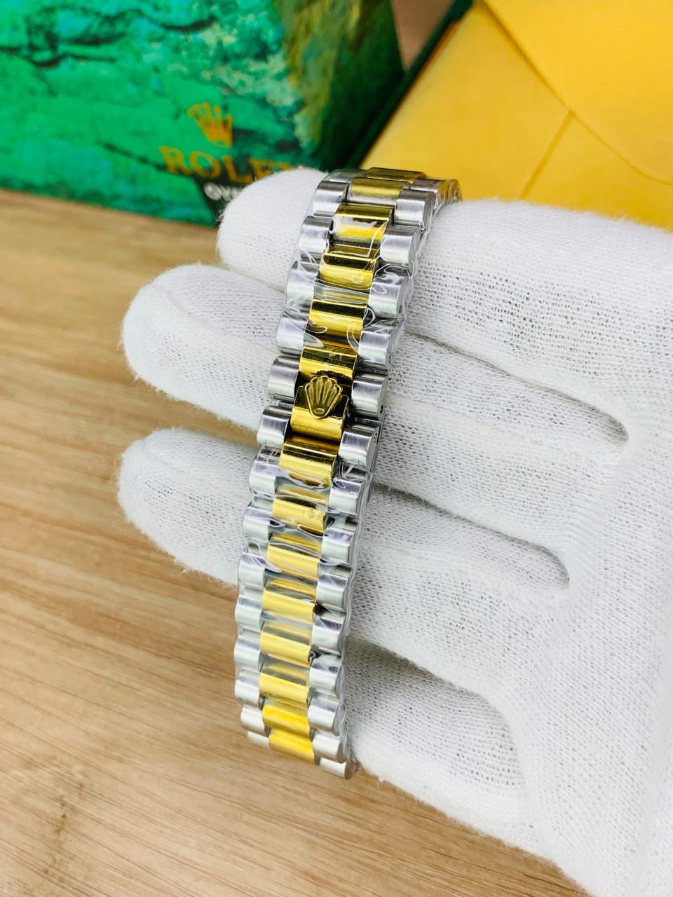 Rolex oyster perpetual two tone with Grey dial and date