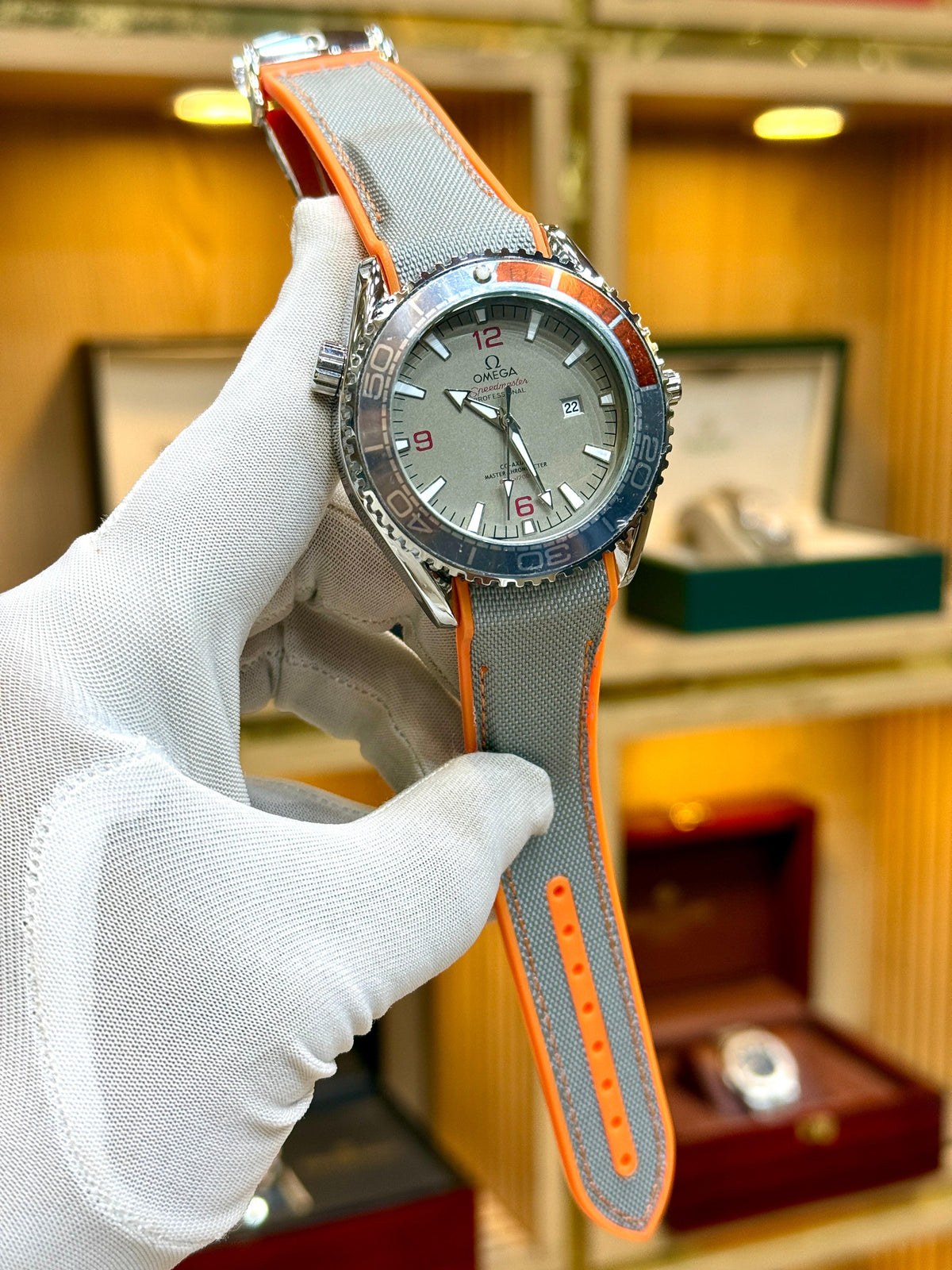 OMEGA Grey Dial (grey and orange belt)