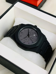 🕰️ Black Arabic Aura Chronograph(non-functional)Matte Heavyweight Watch
