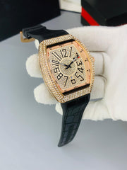 Franck Muller -Inspired Diamond Yachting Watch Black Dial