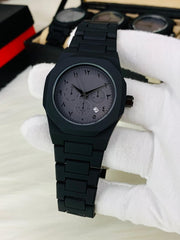 🕰️ Black Arabic Aura Chronograph(non-functional)Matte Heavyweight Watch