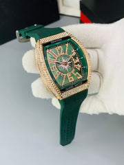 Denvosi-Inspired Diamond Yachting Watch Green Dial