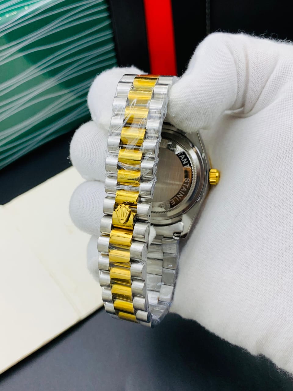Rolex oyster perpetual two tone with White dial and date